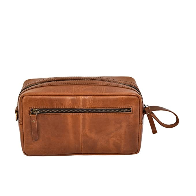 TOILETRY POUCH - TAN BROWN - Golden Riders