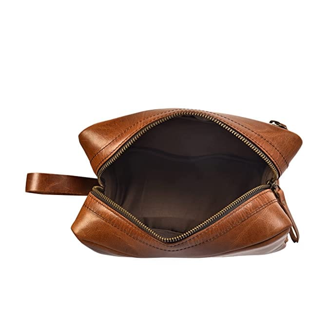 TOILETRY POUCH - TAN BROWN - Golden Riders