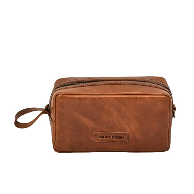 TOILETRY POUCH - TAN BROWN - Golden Riders