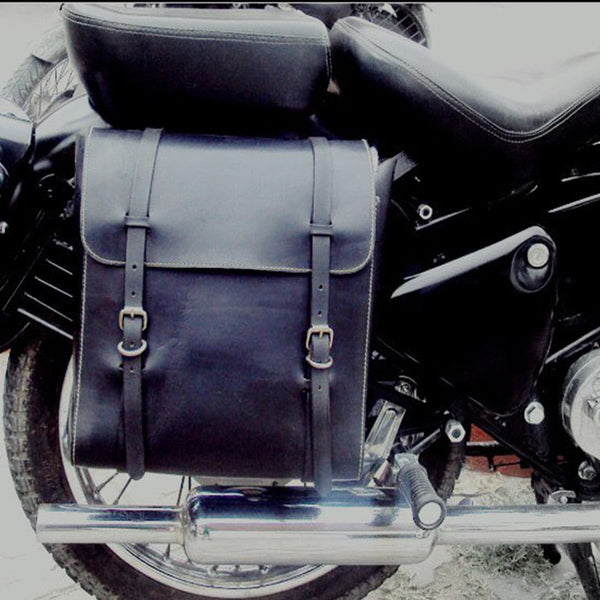 Leather Side Saddle Bag for Motorcyles