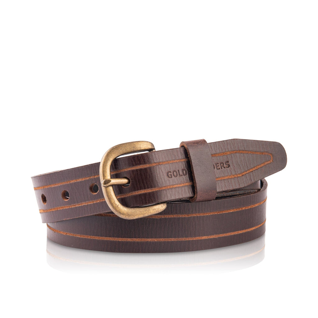 GR GOLDEN RIDERS HUNTER Choco Brown Premium Leather Mens Belt - Choco Brown