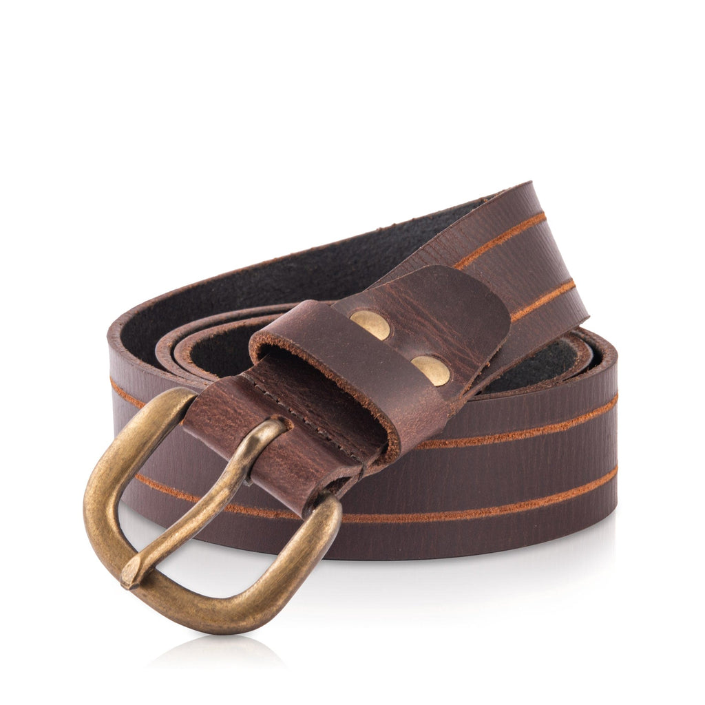 GR GOLDEN RIDERS HUNTER Choco Brown Premium Leather Mens Belt - Choco Brown