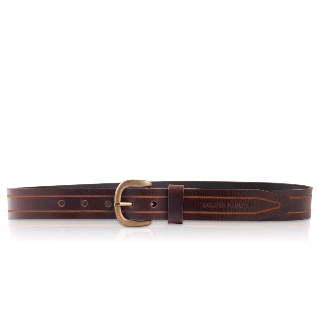 GR GOLDEN RIDERS HUNTER Choco Brown Premium Leather Mens Belt - Choco Brown