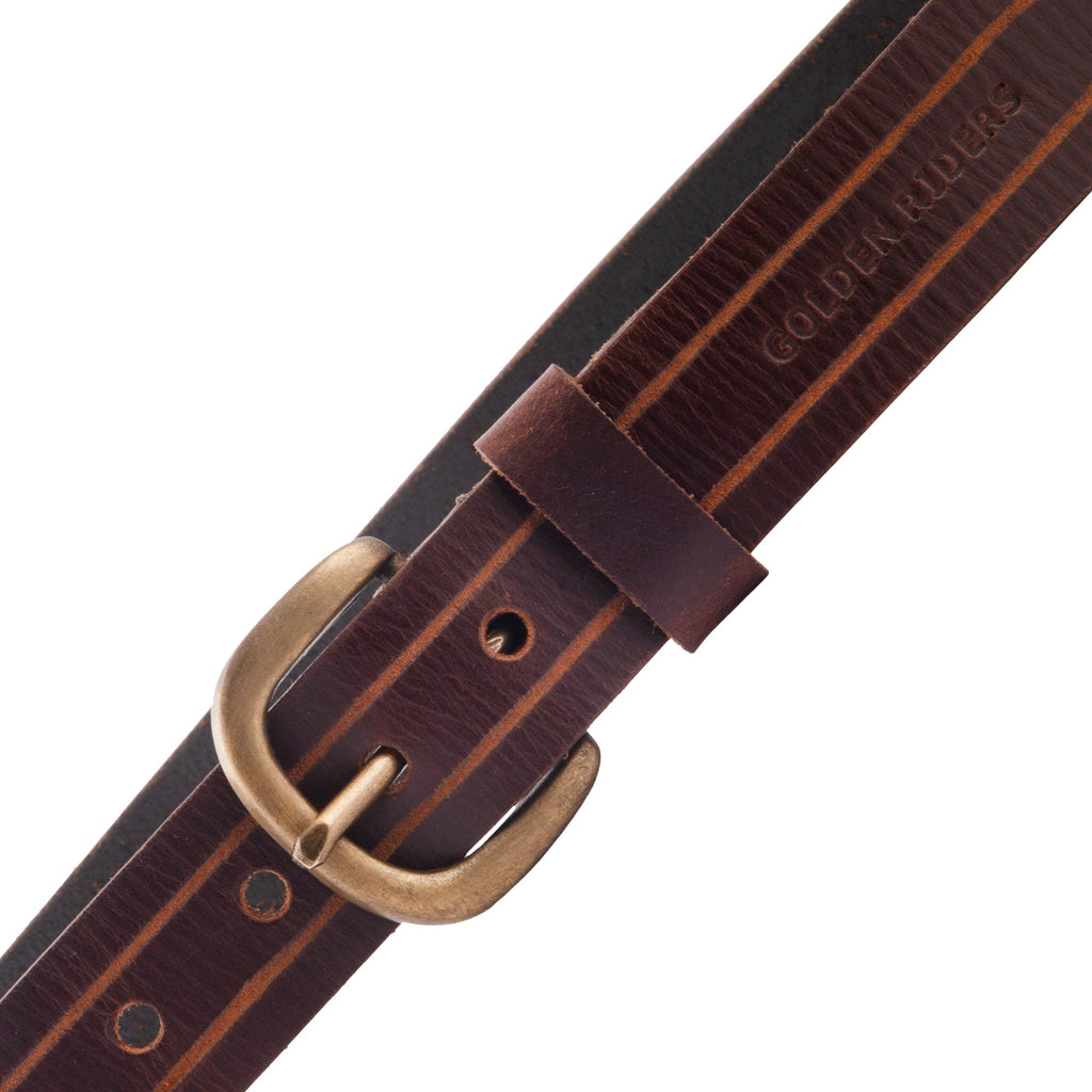 GR GOLDEN RIDERS HUNTER Choco Brown Premium Leather Mens Belt - Choco Brown