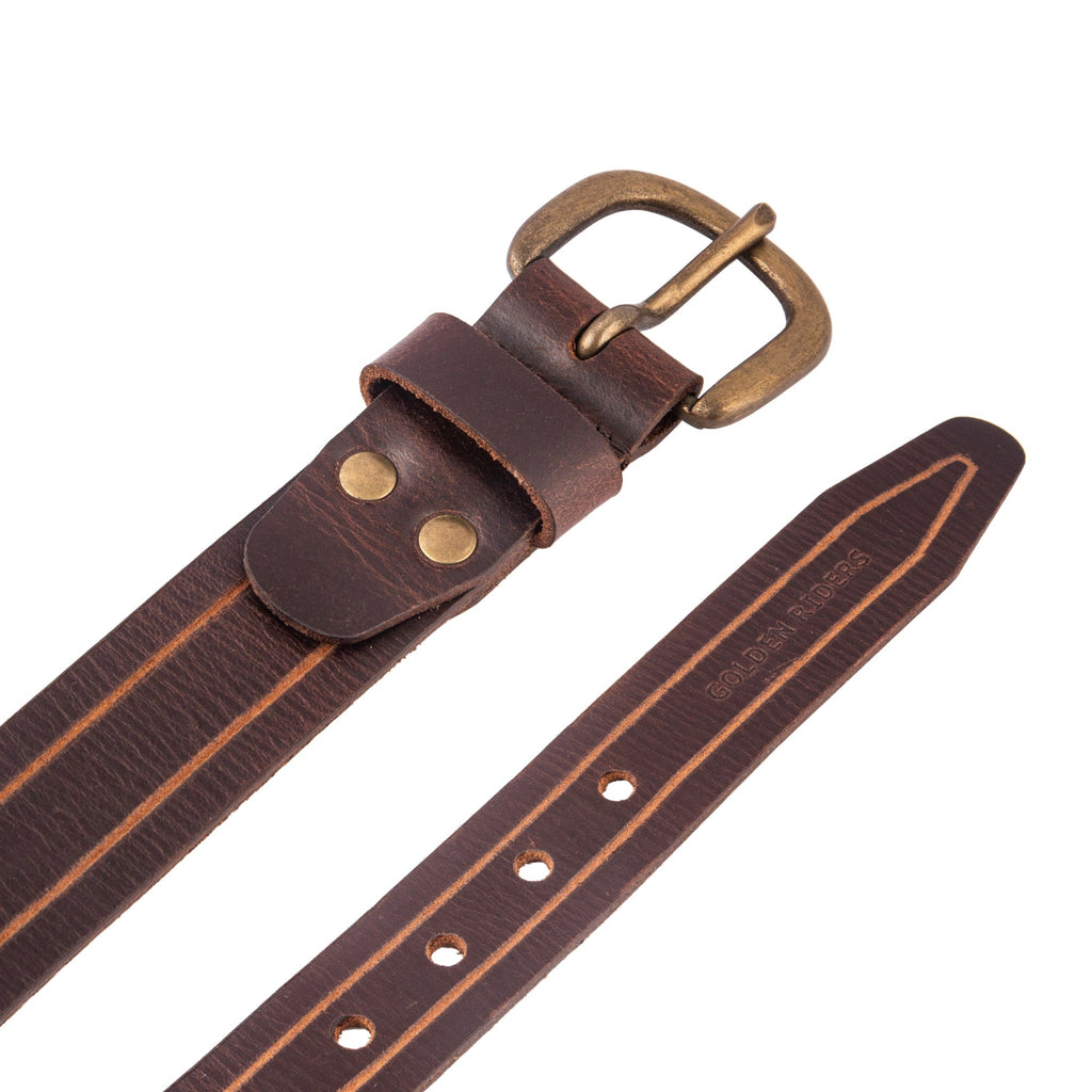 GR GOLDEN RIDERS HUNTER Choco Brown Premium Leather Mens Belt - Choco Brown