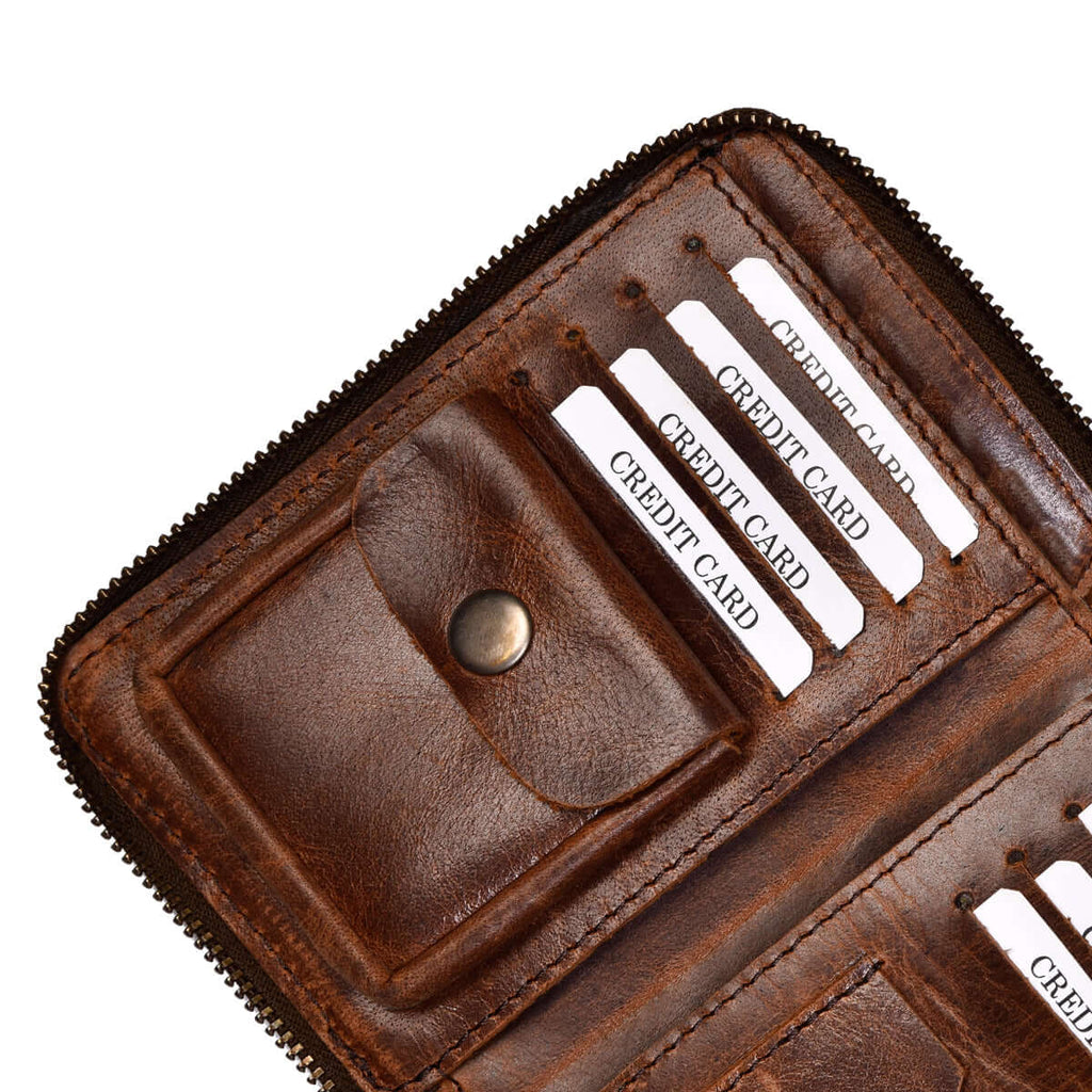 Genuine Leather Trifold Wallets For Men - Mens Trifold Wallet With ID  Window Gifts For Men RFID Blocking - Walmart.com