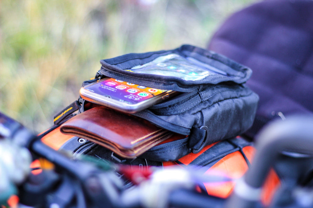 Magnetic Motorcycle Tank Bag With Phone Window - 7.5" X 12" Universal Pouch, 600D Oxford, Shoulder Strap
